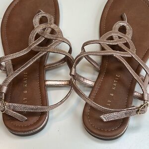 Kelly & Katie Metallic Strappy Sandals